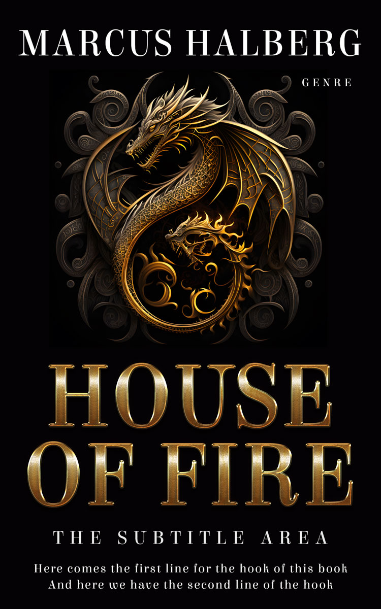 2D view of Premade Fantasy Book Cover - Cod Gray