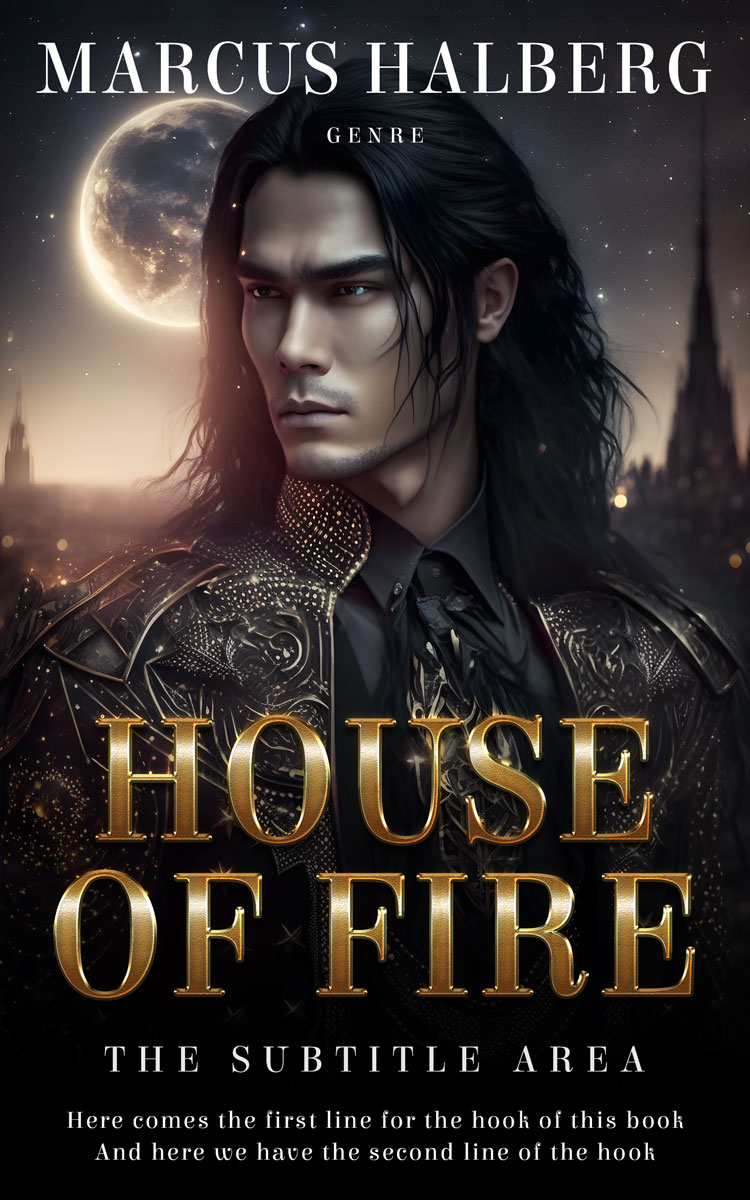 2D view of Premade Fantasy Book Cover - Thunder