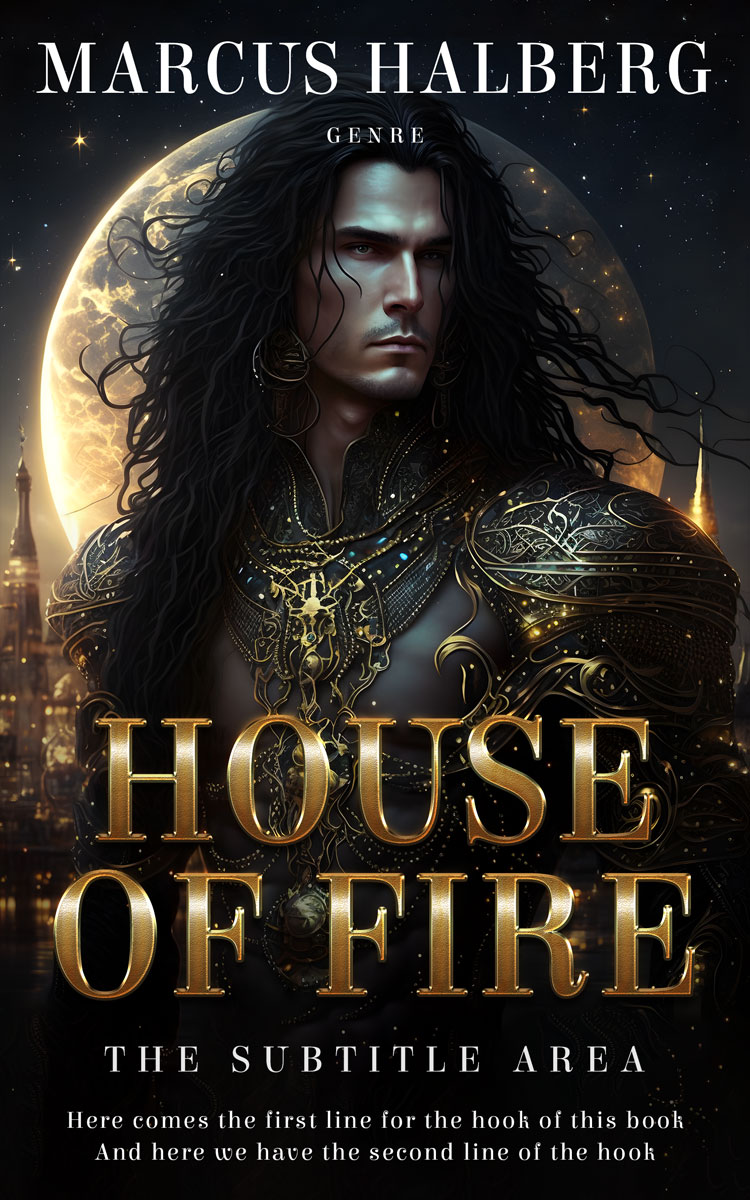 2D view of Premade Fantasy Book Cover - Cod Gray