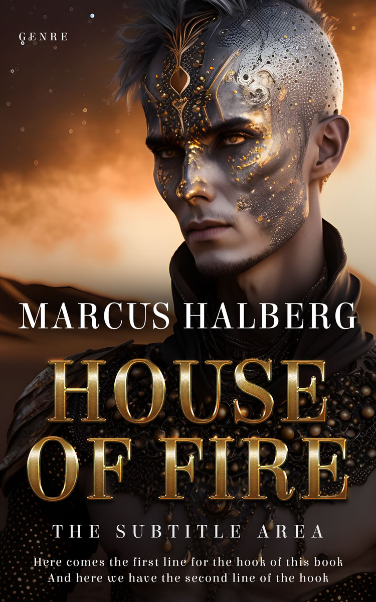 2D view of Premade Science Fiction Book Cover - Tan