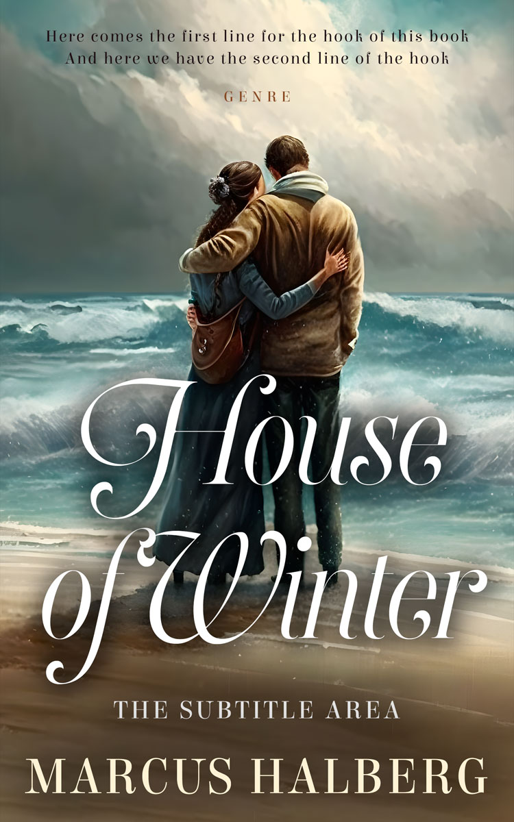 2D view of Premade Romance Book Cover - Fuscous Gray