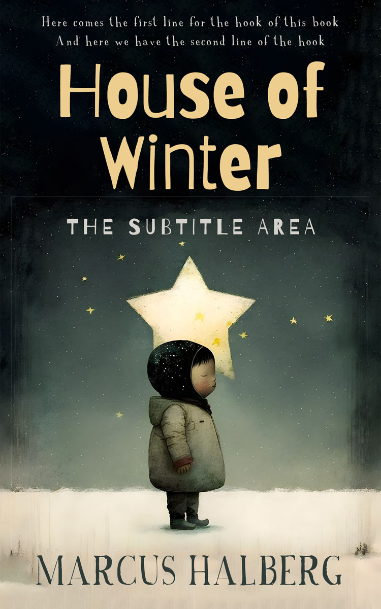 2D view of Premade Surreal Book Cover - Grain Brown