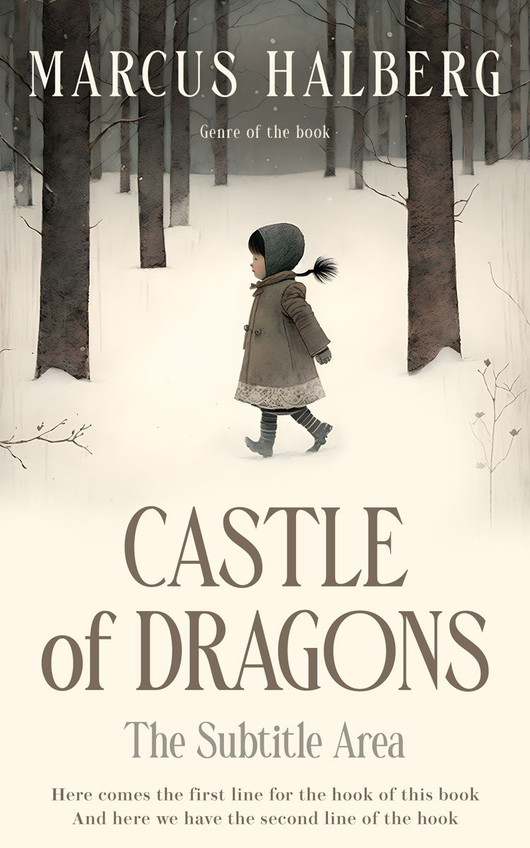 2D view of Premade Horror Book Cover - Ecru White