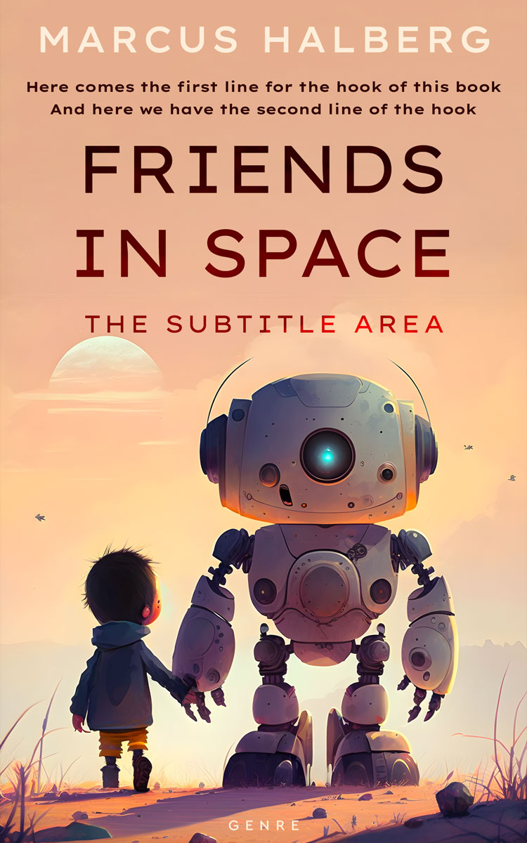 2D view of Premade Science Fiction Book Cover - Gold Sand