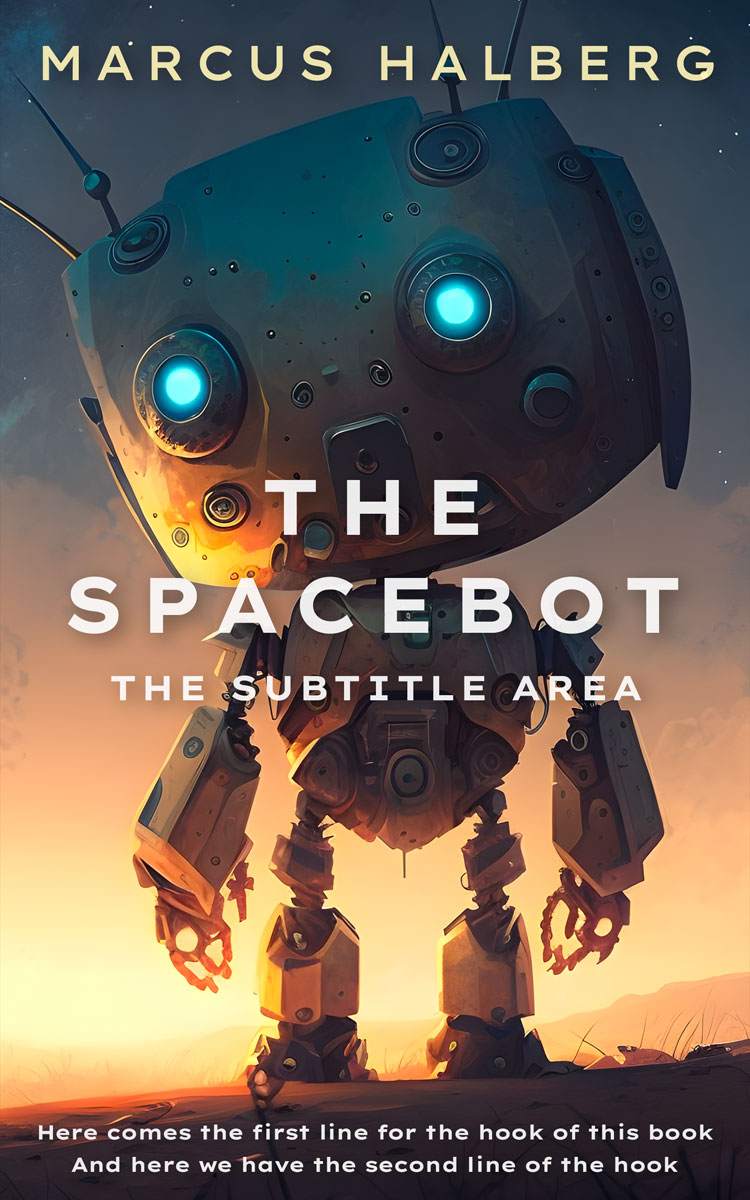 2D view of Premade Science Fiction Book Cover - Gold Sand