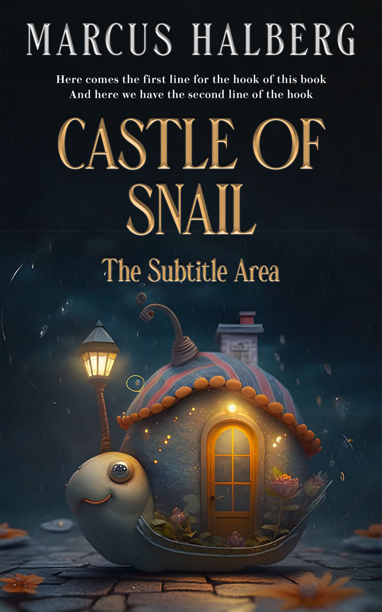 2D view of Premade Fantasy Book Cover - Shark