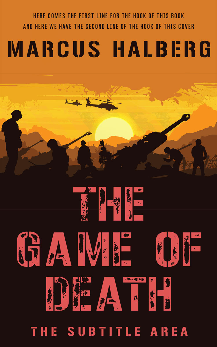 2D view of Premade Action & Adventure Book Cover - Ochre