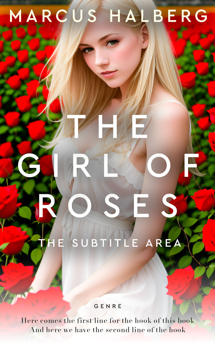 2D view of Premade Romance Book Cover - Soft Amber