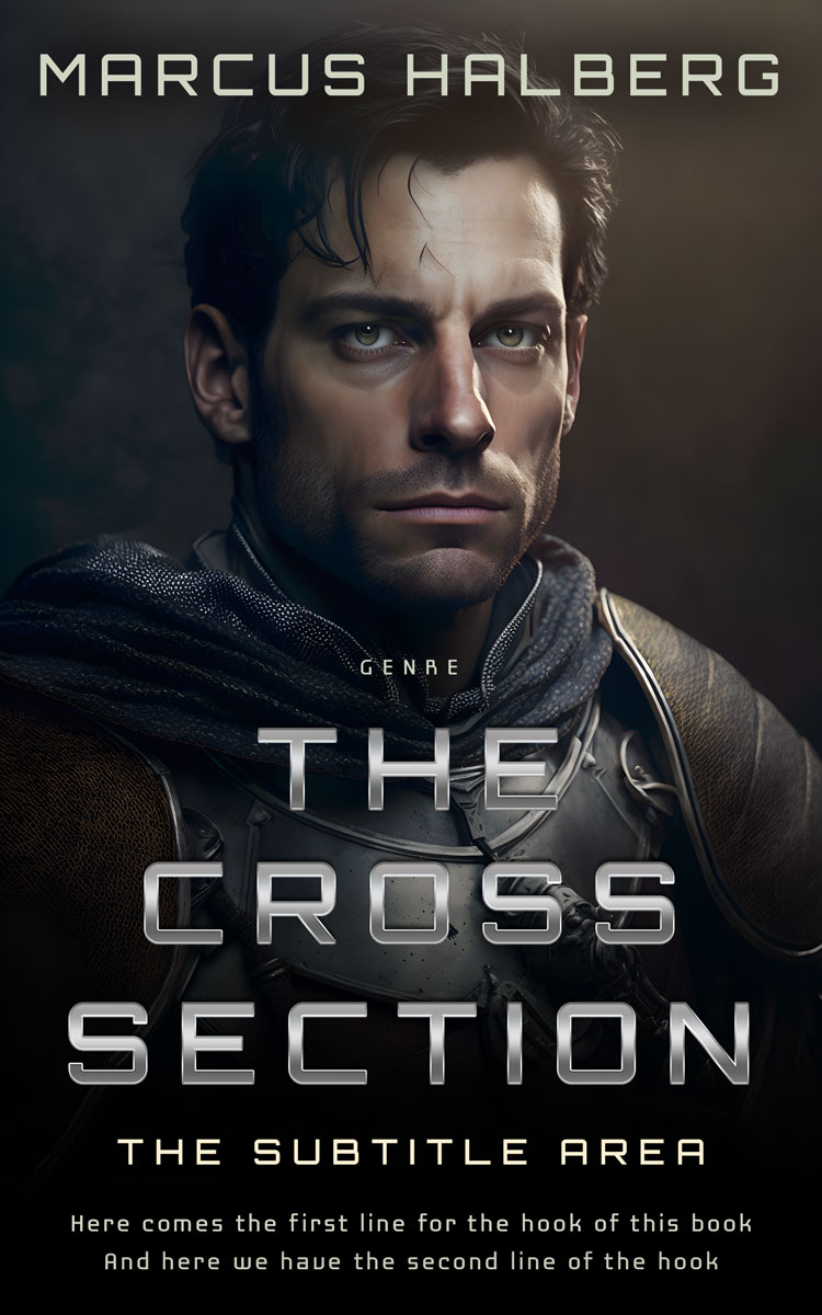 2D view of Premade Action & Adventure Book Cover - Shark