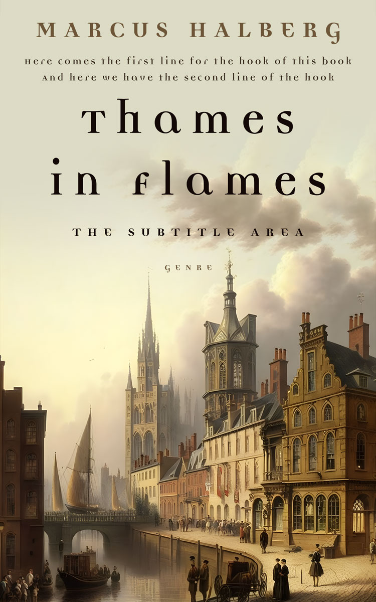 2D view of Premade Historical Book Cover - Bone