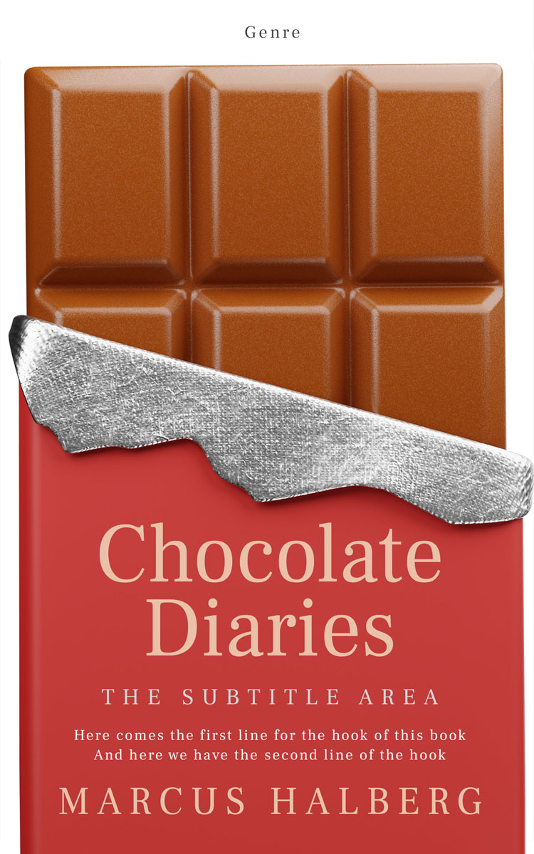 2D view of Premade Chick Lit Book Cover - Medium Carmine