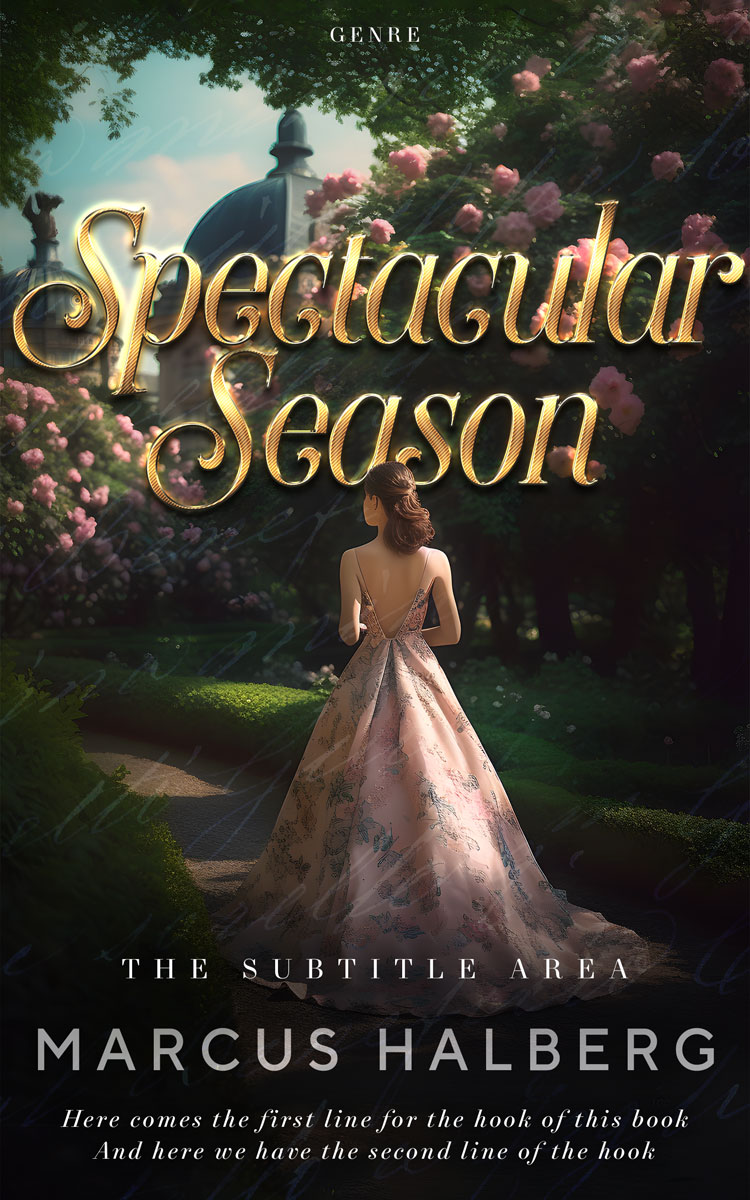 2D view of Premade Fantasy Book Cover - Log Cabin