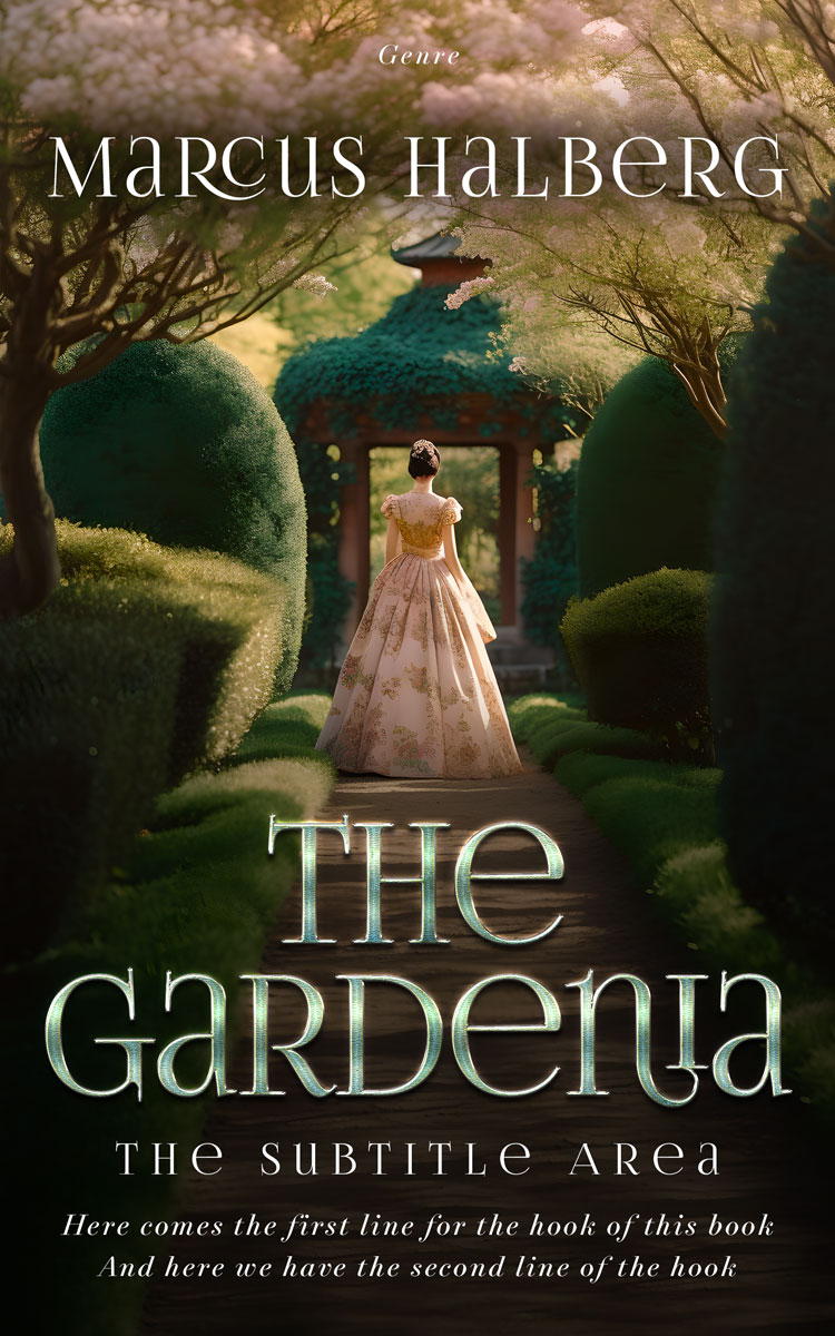 2D view of Premade Fantasy Book Cover - Rangoon Green