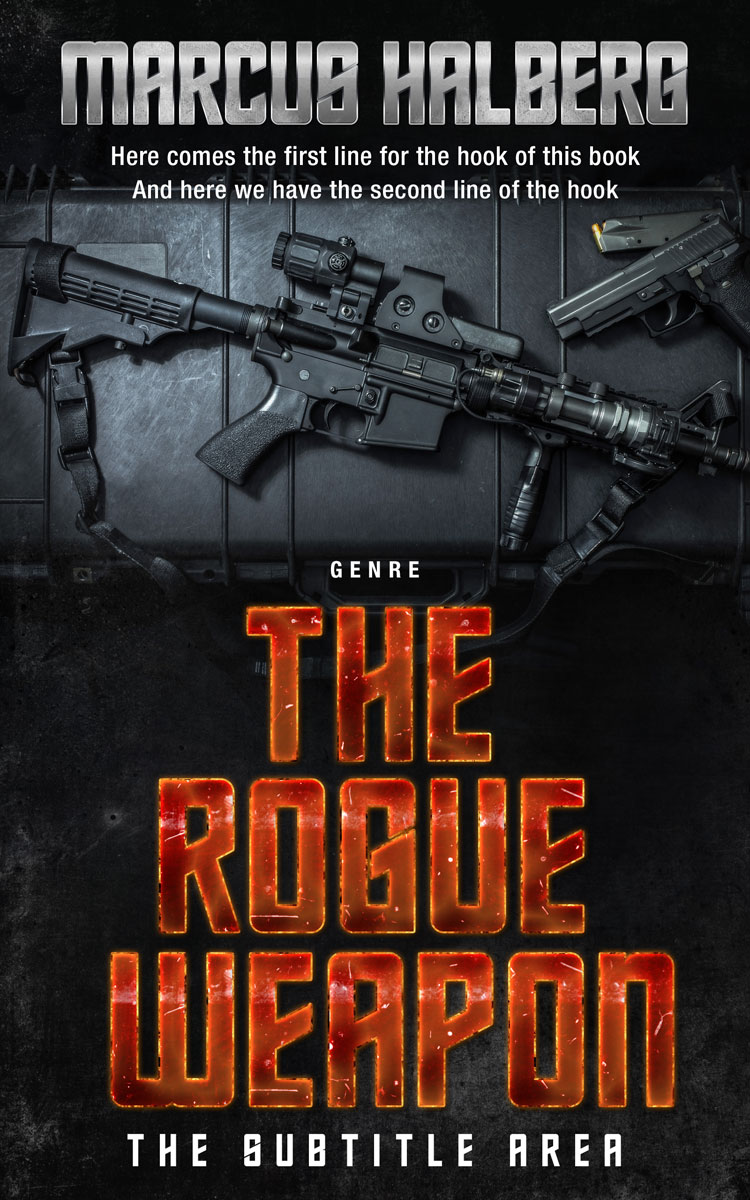 2D view of Premade Action & Adventure Book Cover - Shark