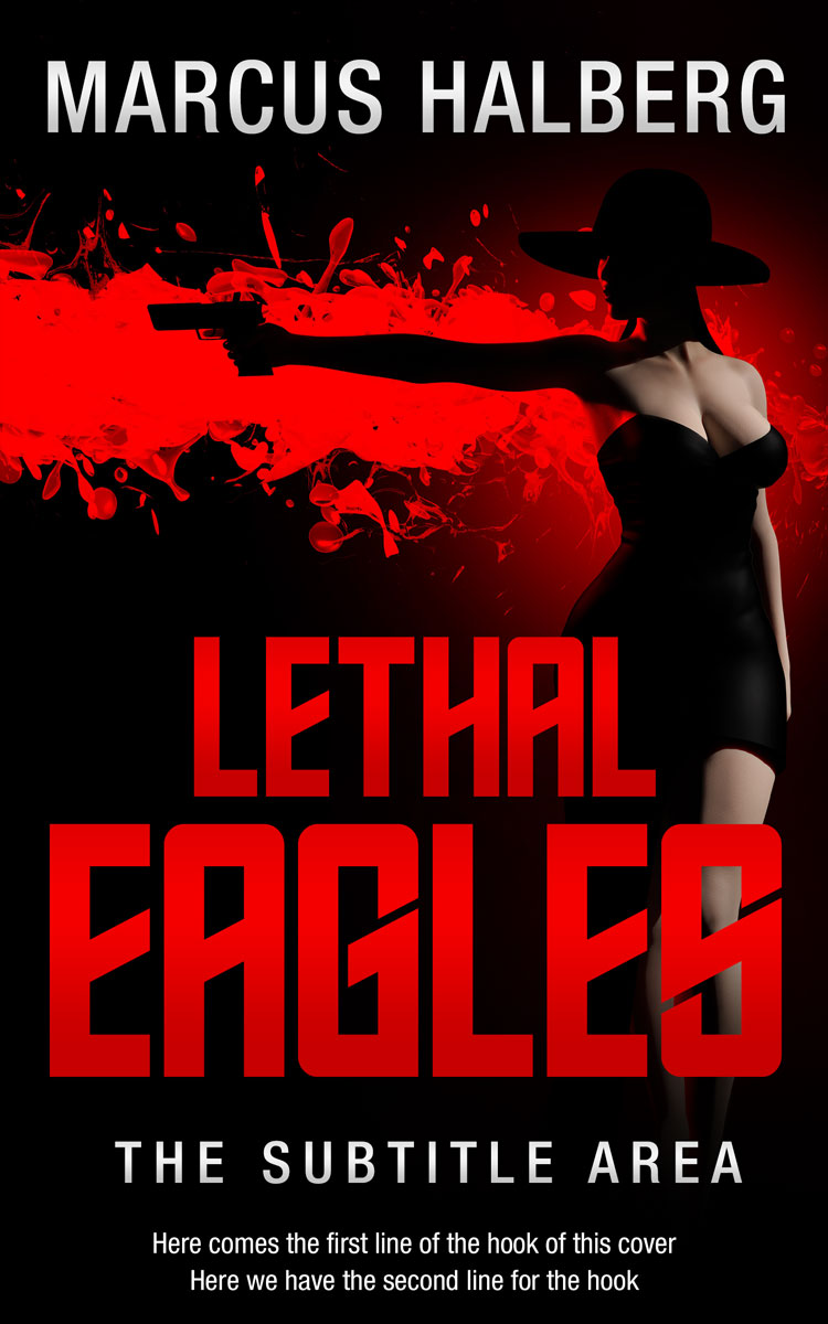 2D view of Premade Mystery & Thriller & Suspense Book Cover - Black