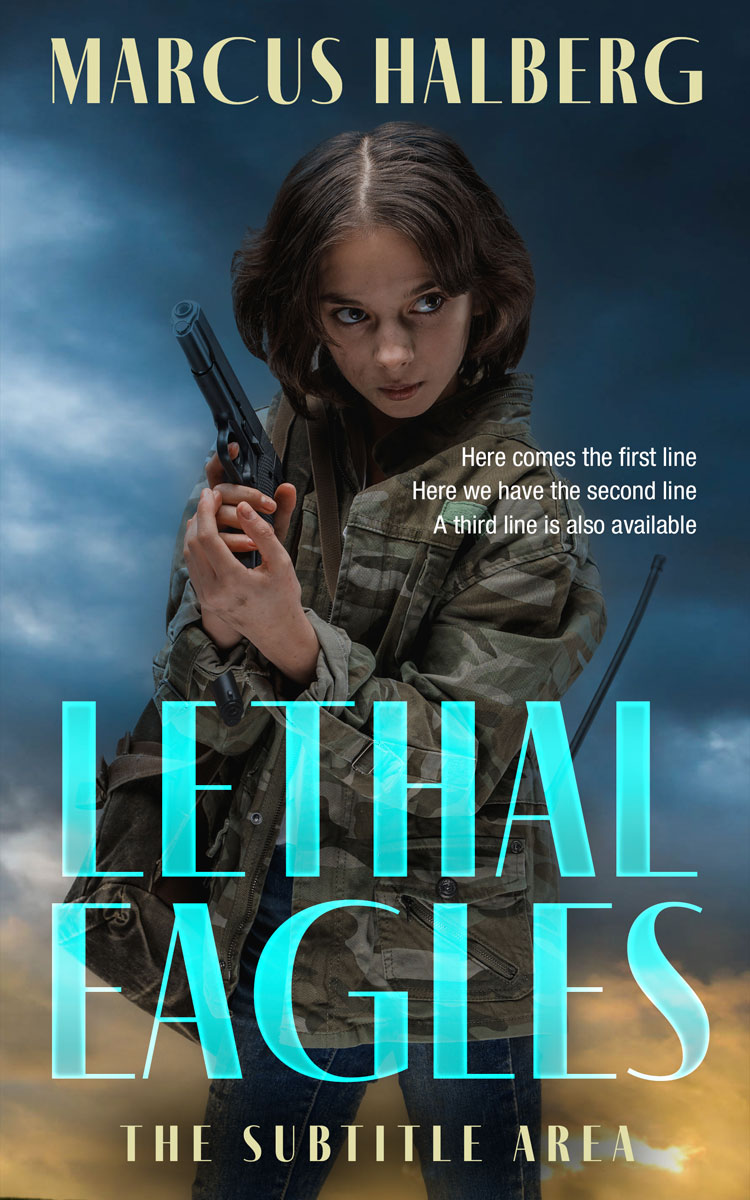 2D view of Premade Action & Adventure Book Cover - Outer Space