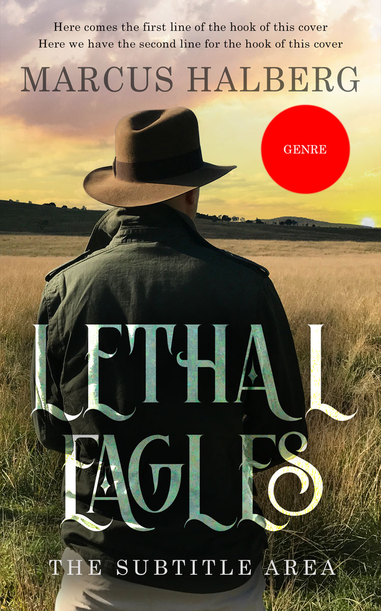 2D view of Premade Action & Adventure Book Cover - Calico