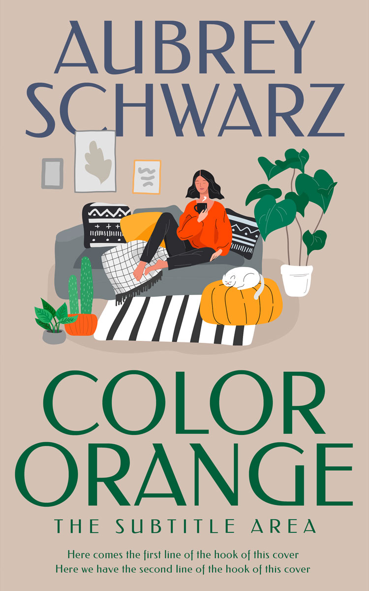 2D view of Premade Self-Improvement & Self-Help Book Cover - Soft Amber