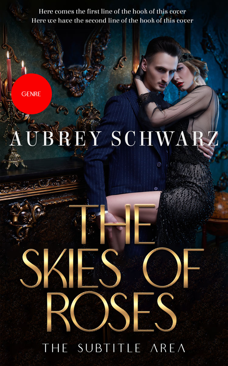 2D view of Premade Romance Book Cover - Black