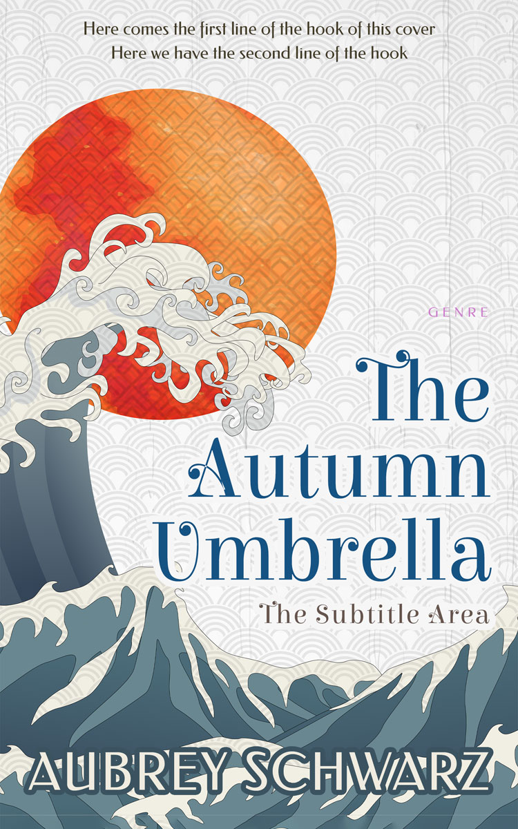 2D view of Premade Abstract Book Cover - Blue Bayoux