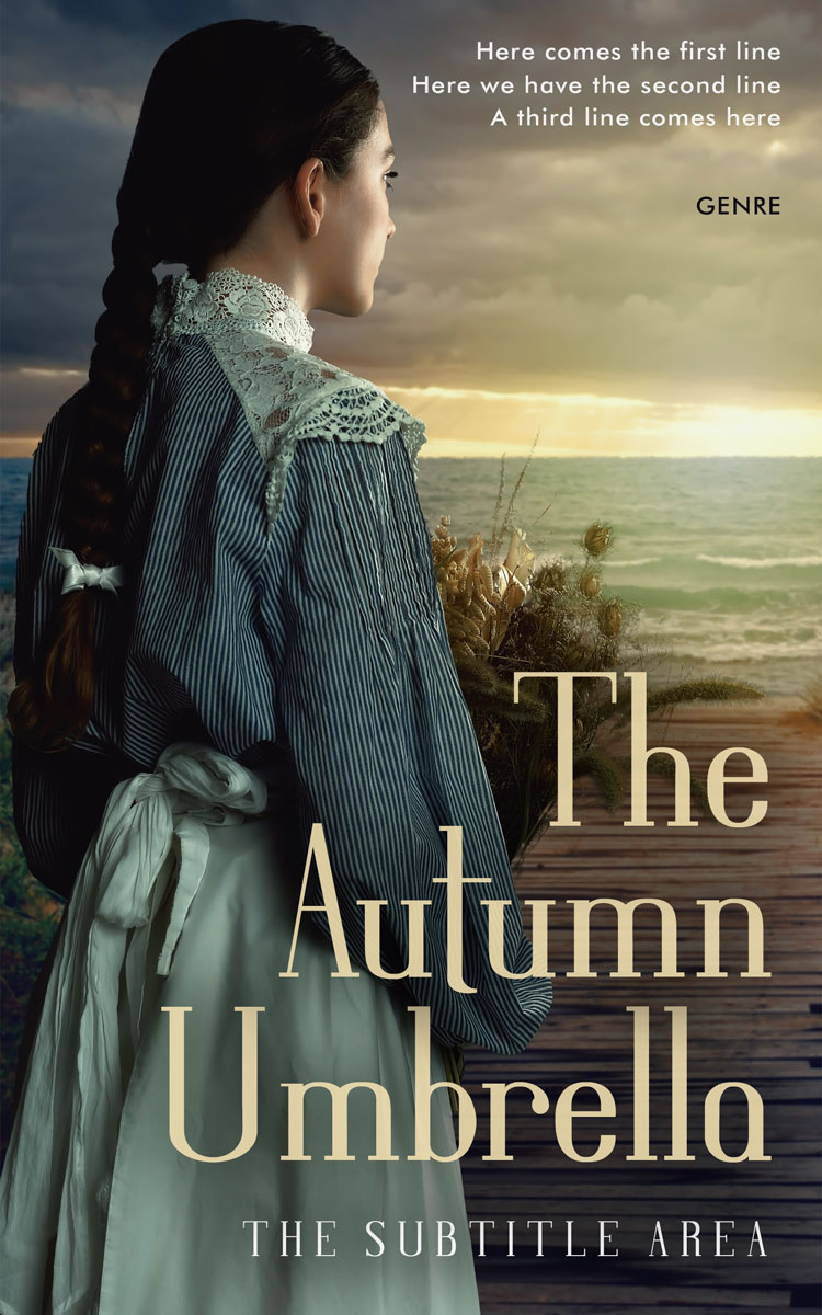 2D view of Premade Romance Book Cover - Lunar Green