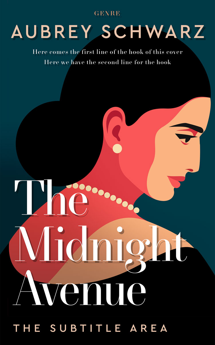 2D view of Premade Chick Lit Book Cover - Black Pearl