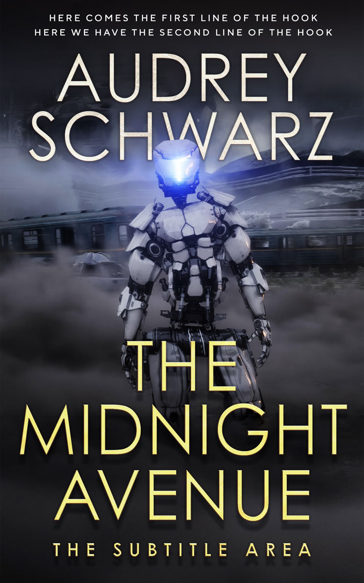 2D view of Premade Science Fiction Book Cover - Shark