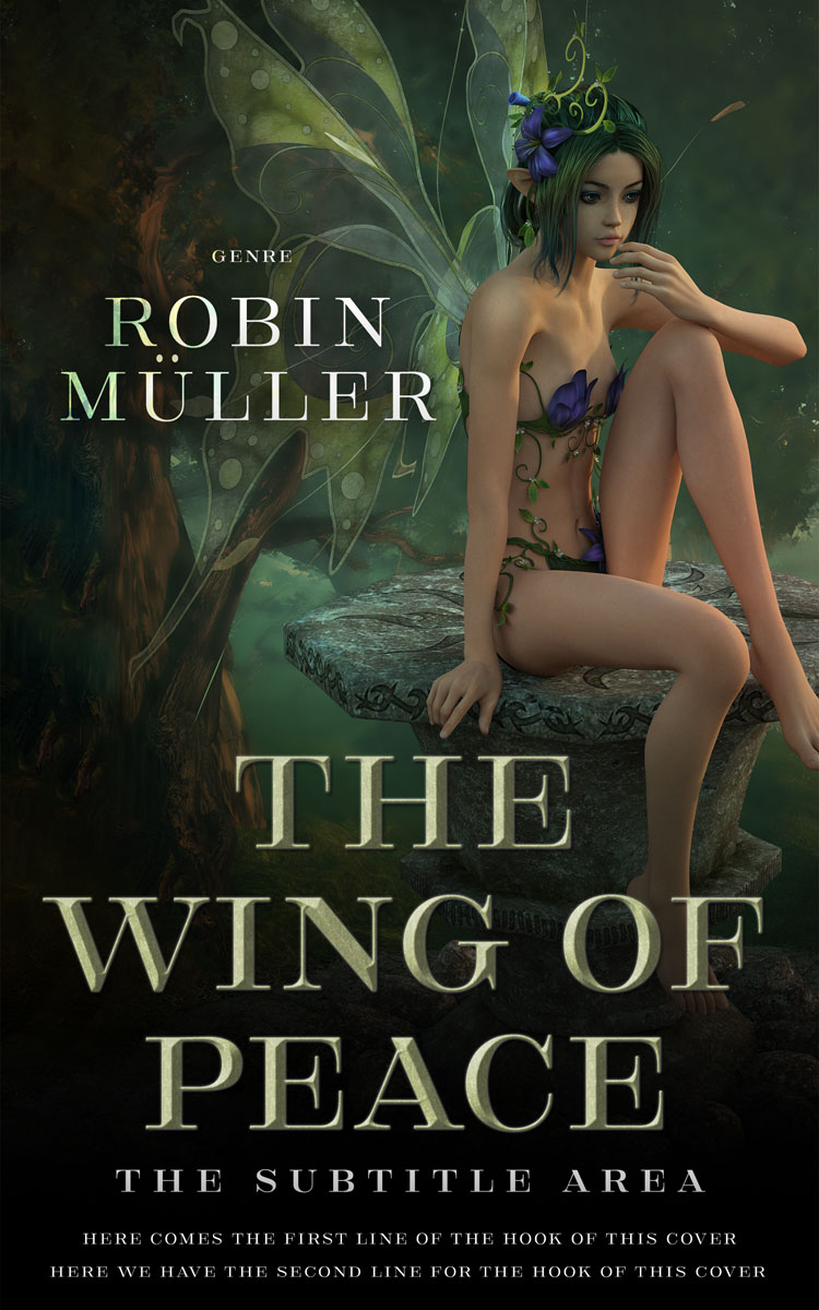 2D view of Premade Fantasy Book Cover - Log Cabin