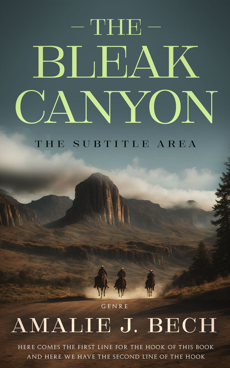 2D view of Premade Action & Adventure Book Cover - Lunar Green