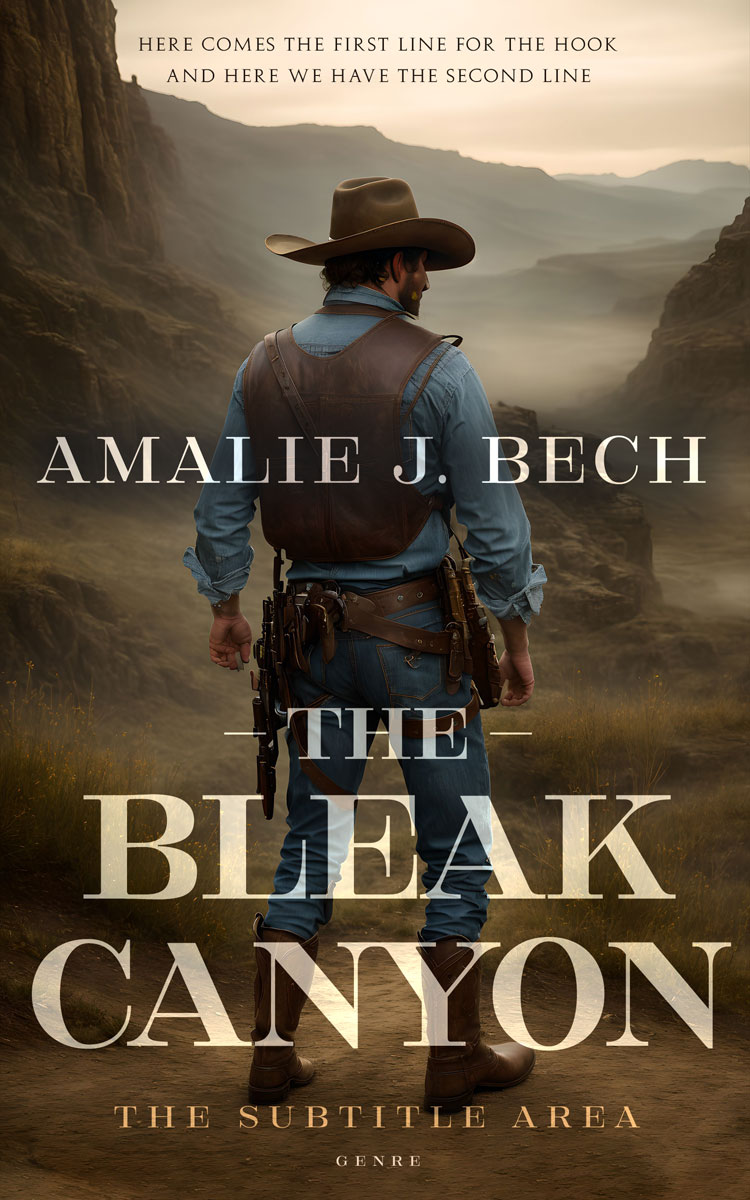 2D view of Premade Action & Adventure Book Cover - Lisbon Brown