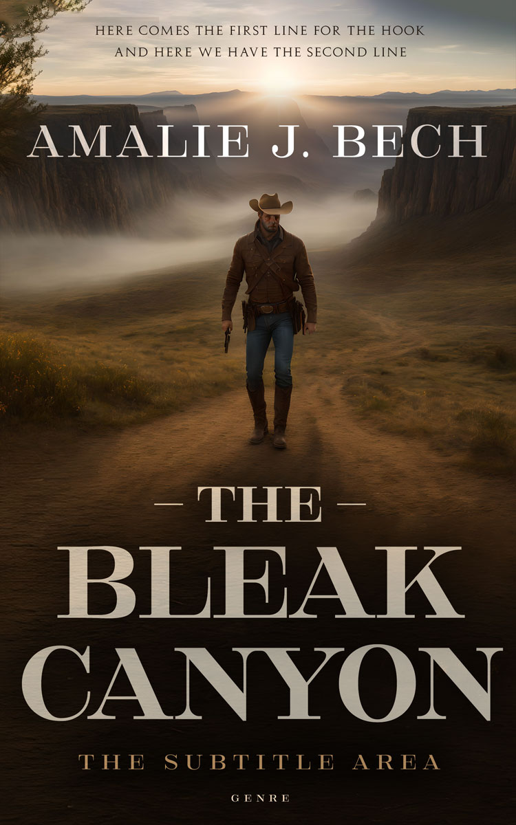 2D view of Premade Action & Adventure Book Cover - Oil