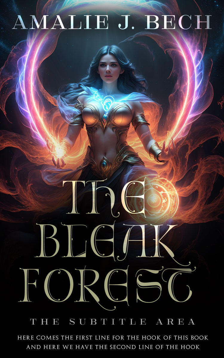 2D view of Premade Fantasy Book Cover - Oriental Pink