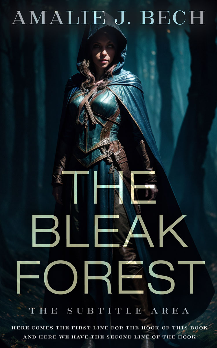 2D view of Premade Fantasy Book Cover - Ebony