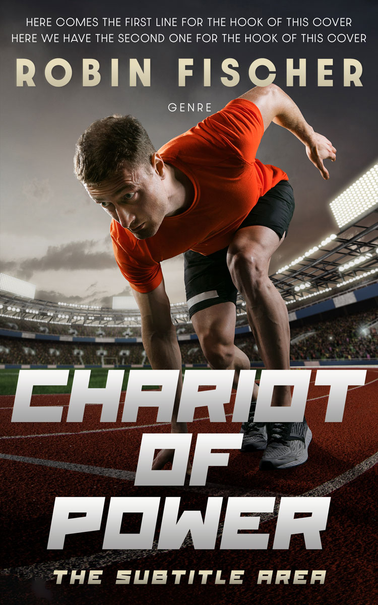 2D view of Premade Action & Adventure Book Cover - Cocoa Brown