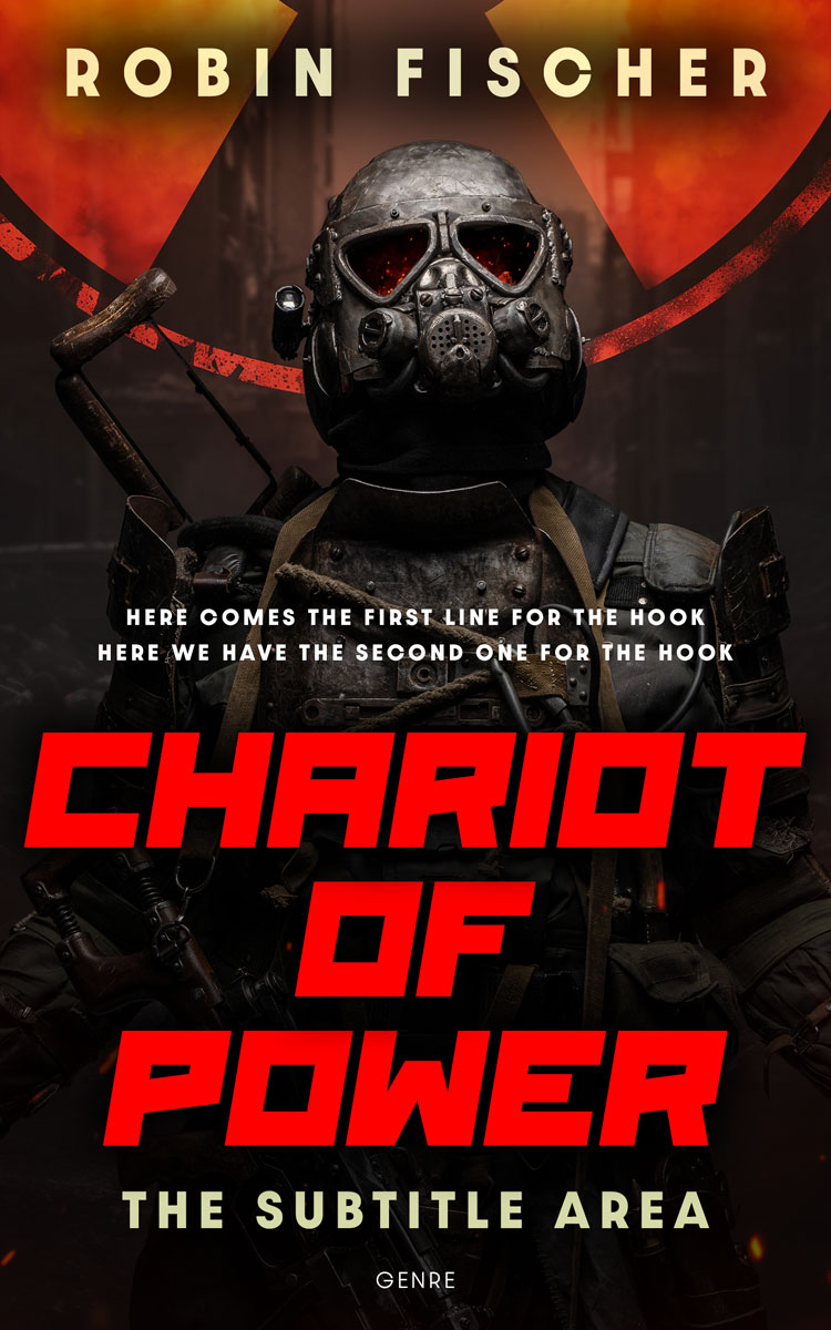 2D view of Premade Apocalyptica Book Cover - Alizarin Crimson