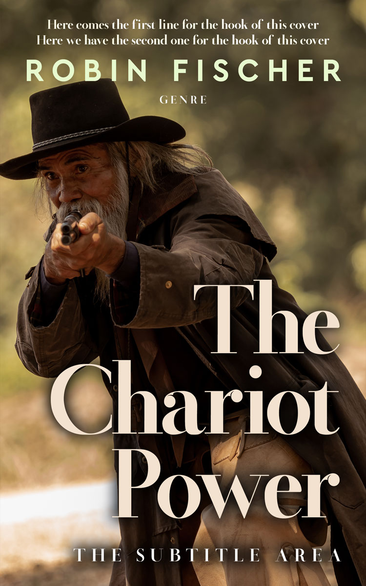 2D view of Premade Action & Adventure Book Cover - Bistre