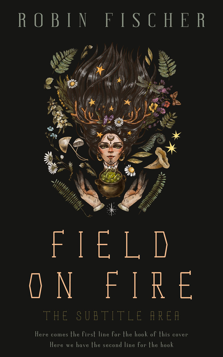 2D view of Premade Fantasy Book Cover - Cod Gray