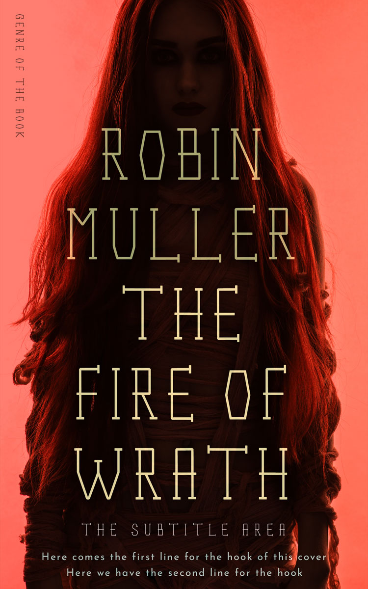 2D view of Premade Horror Book Cover - Burnt Sienna