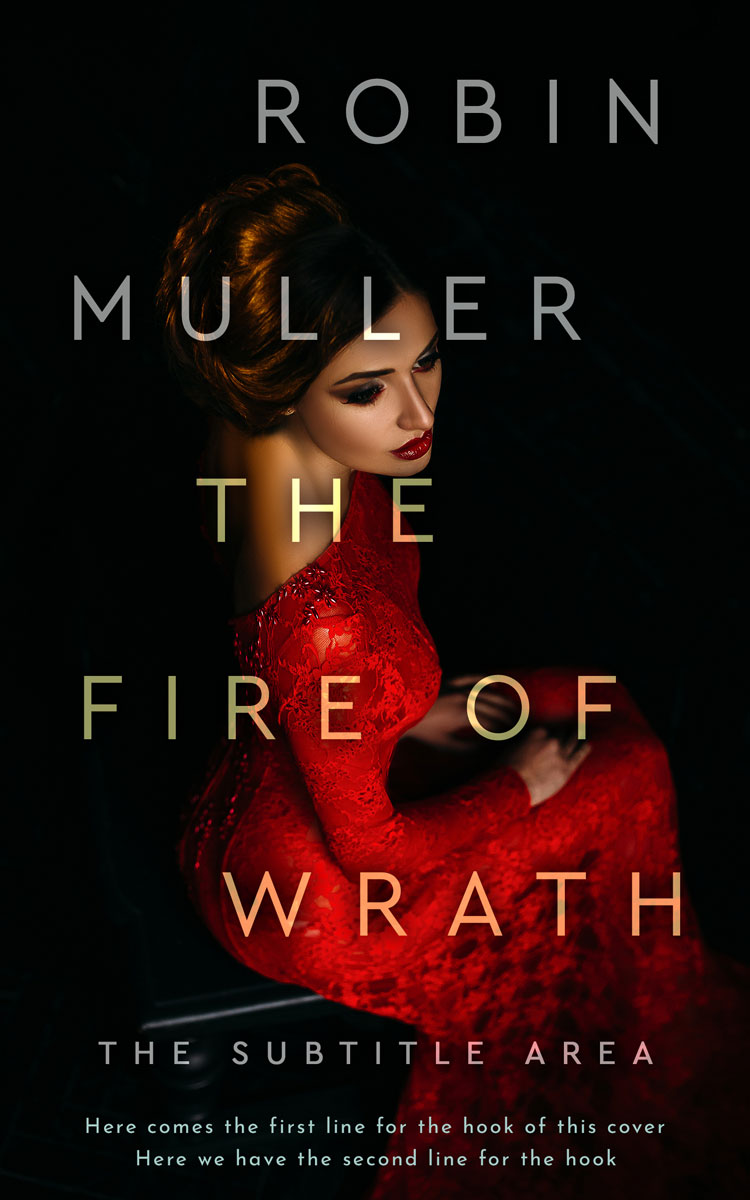 2D view of Premade Horror Book Cover - Medium Carmine