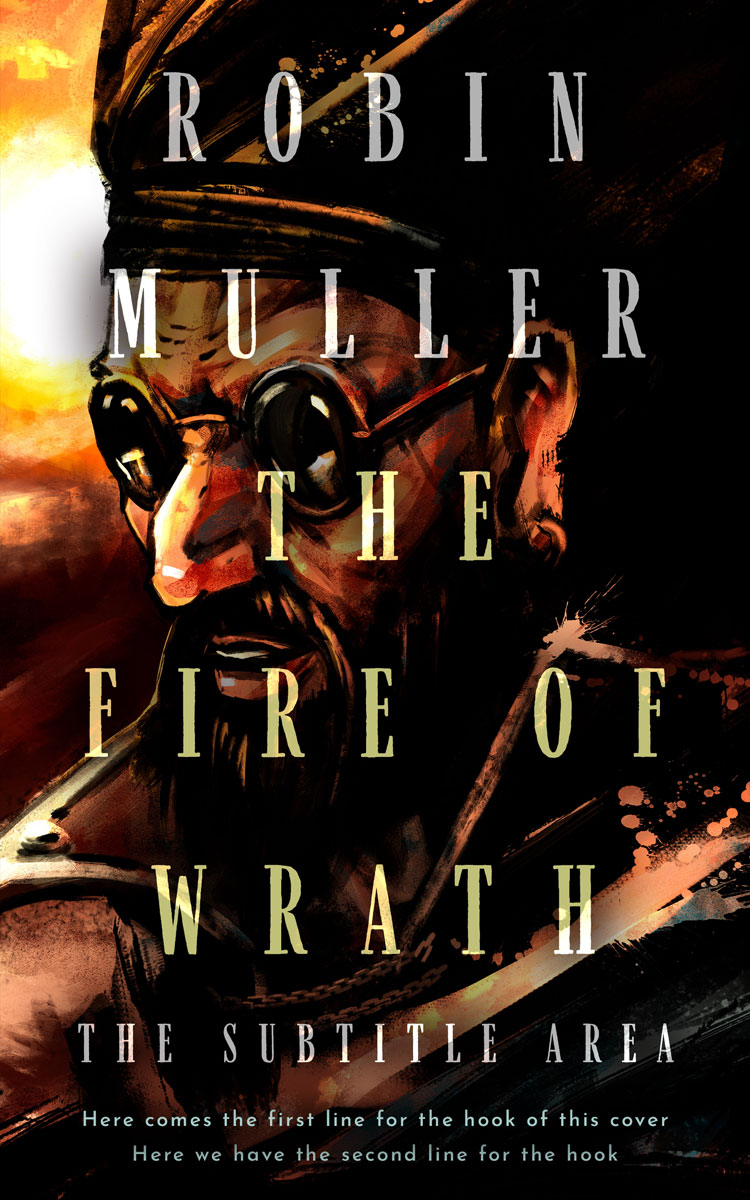 2D view of Premade Action & Adventure Book Cover - Antique Brass