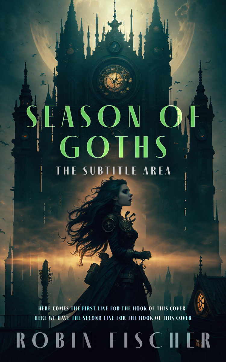 2D view of Premade Fantasy Book Cover - Timber Green