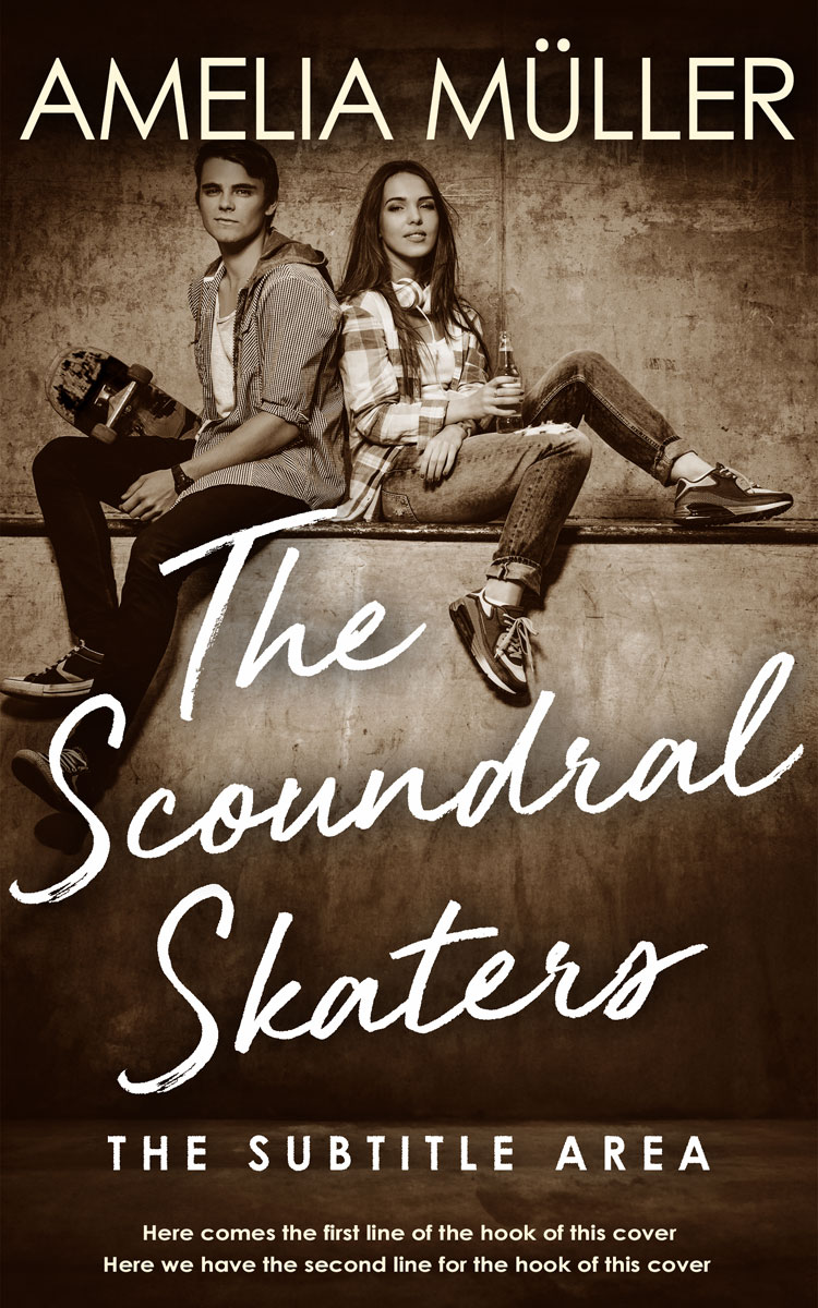 2D view of Premade Romance Book Cover - Coffee Bean