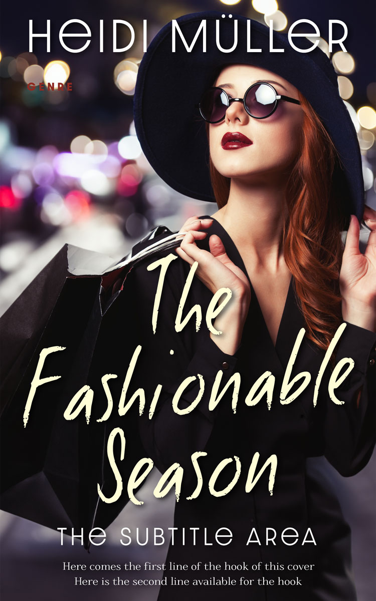 2D view of Premade Chick Lit Book Cover - Clam Shell