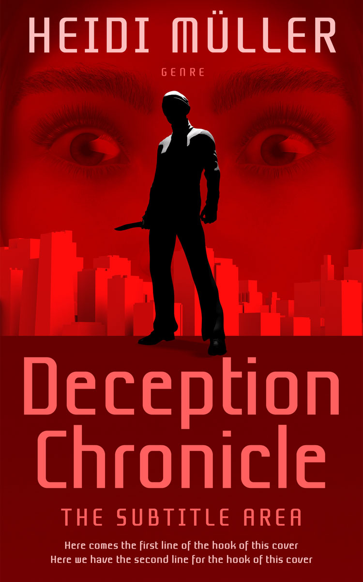 2D view of Premade Mystery & Thriller & Suspense Book Cover - Dark Burgundy