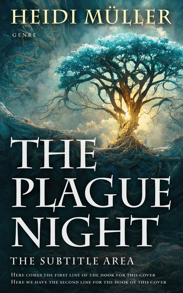 2D view of Premade Fantasy Book Cover - Foggy Gray