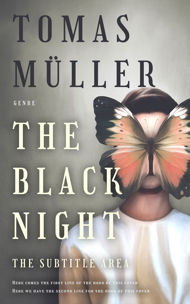 2D view of Premade Abstract Book Cover - Natural Gray