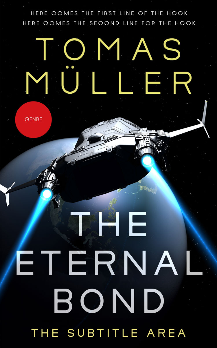 2D view of Premade Science Fiction Book Cover - Soft Amber