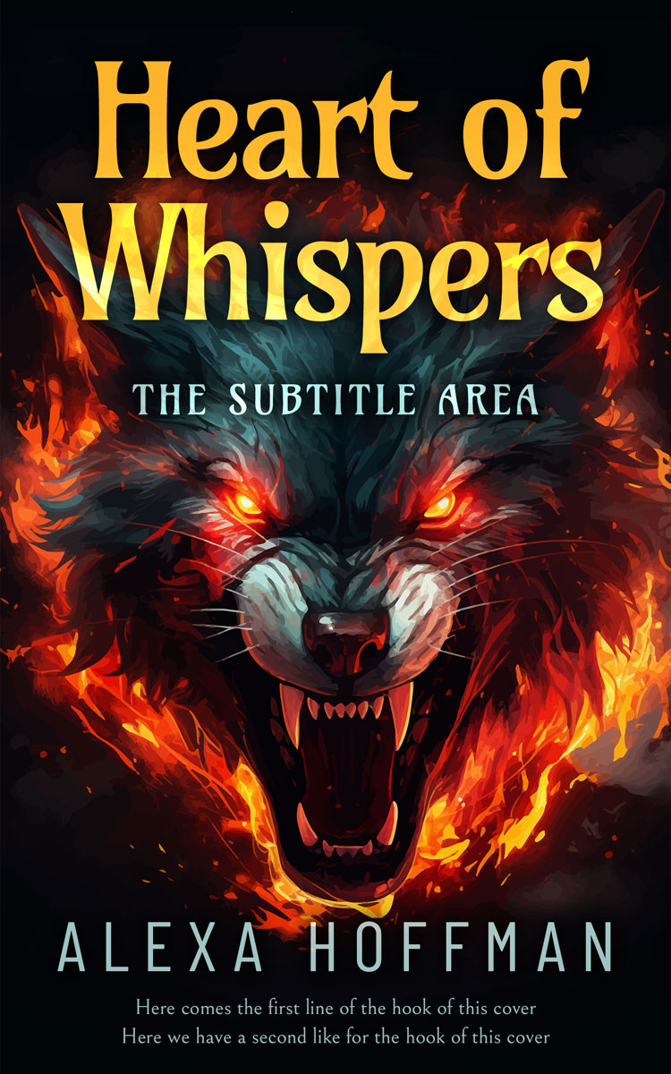 2D view of Premade Fantasy Book Cover - Raw Sienna