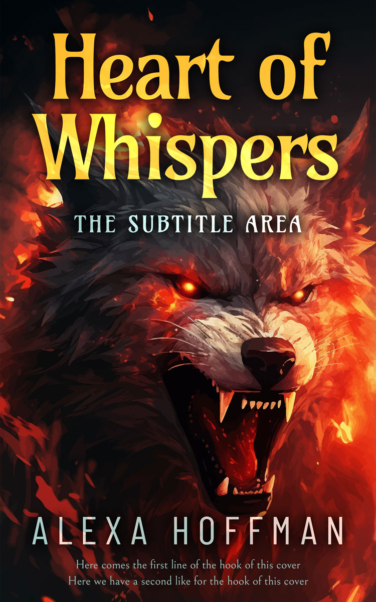 2D view of Premade Fantasy Book Cover - Red Damask