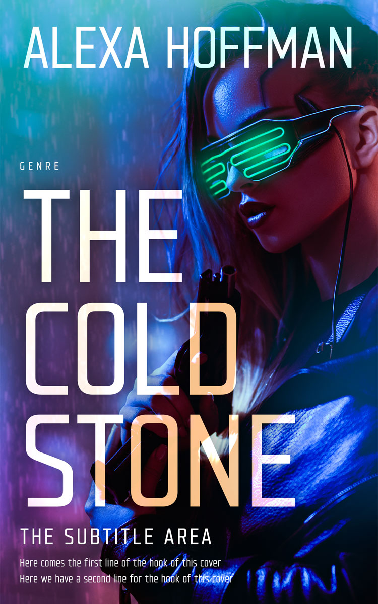 2D view of Premade Science Fiction Book Cover - Steel Gray